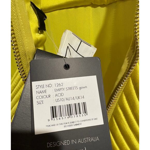 NWT Zhivago Empty Streets Sheer Stretch Mesh Formal Gown Acid Women's Size US 10 - Picture 8 of 8